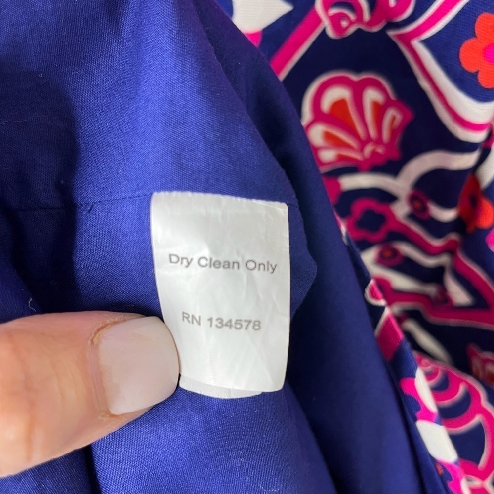 Vineyard Vines Shell Scarf Print Sheath Tunic Dress Blue Pink Size 4 Sleeveless - Picture 5 of 7